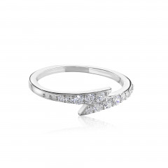 Harry Potter Sterling Silver Lightning bolt Ring with Crystals Size - XL BHPSR001-XL