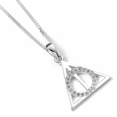 Official Harry Potter Deathly Hallows Necklace Embellished with Crystals BHPSN002