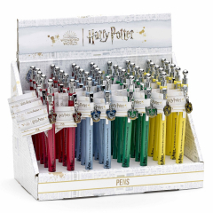 Harry Potter Display Box containing 10 of each Pens Slytherin, Gryffindor, Hufflepuff, Ravenclaw house HPDB247