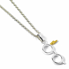 Official Harry Potter Sterling Silver Lightning Bolt & Glasses Necklace 