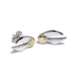 Harry Potter Silver Plated Golden Snitch Stud Earrings Earrings- WES004