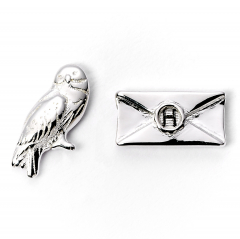 Official Harry Potter Hedwig & Letter Silver Plated Stud Earrings WES1746