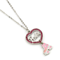 Barbie™️ Crystal Heart and Roller Skate Necklace