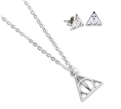 Official Harry Potter Deathly Hallows Necklace and Earrings Gift Set GSNX0054