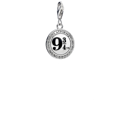 Official Harry Potter Sterling Silver Platform 9 3/4 clip on Charm with Crystal Elements HPSC011