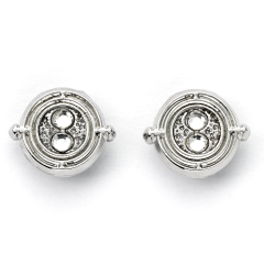 Harry Potter Silver Tone Time Turner Stud Earrings