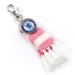 Chelsea Football Club Pink Stripe Scarf and Crest Backpack Hanger