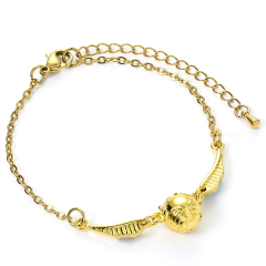 Harry Potter 3D Golden Snitch Gold Bracelet