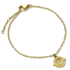 Harry Potter Stainless Steel Time Turner Gold Chain Bracelet