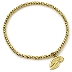 Harry Potter Stainless Steel Golden Snitch Gold Ball Bead Bracelet