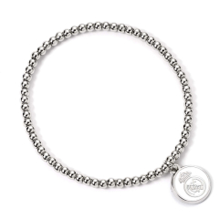 Real Madrid Silver Disc Ball Bead Bracelet
