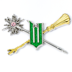 Wicked For Good Wand and Broomstick Pin Badge