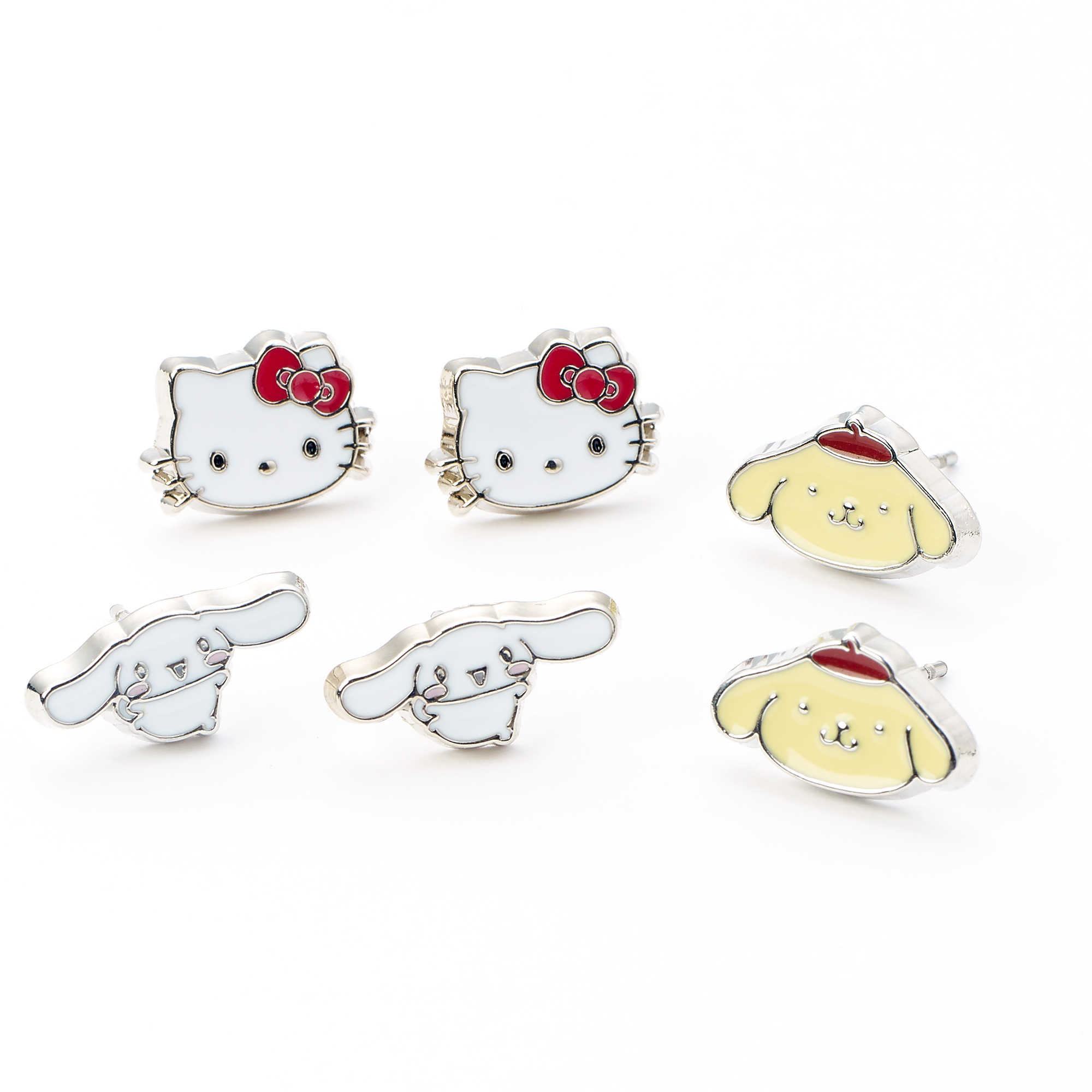 Hello Kitty Cinnamoroll and Pompompurin Stud Earring Set
