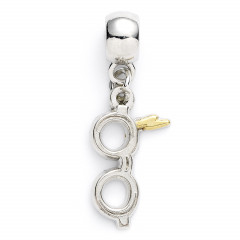 Harry Potter Silver Plated Lightning Bolt with Glasses Slider Charm