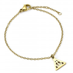 Harry Potter Deathly Hallows Stainless Steel Gold Chain Bracelet
