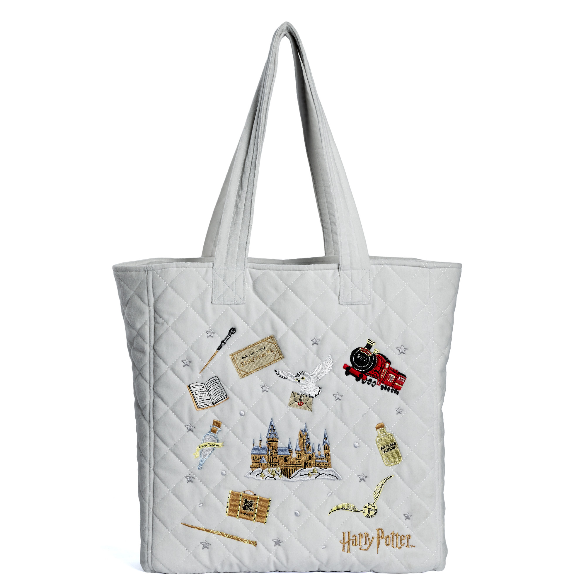 Harry Potter Icons Embroidered Velvet Tote Bag
