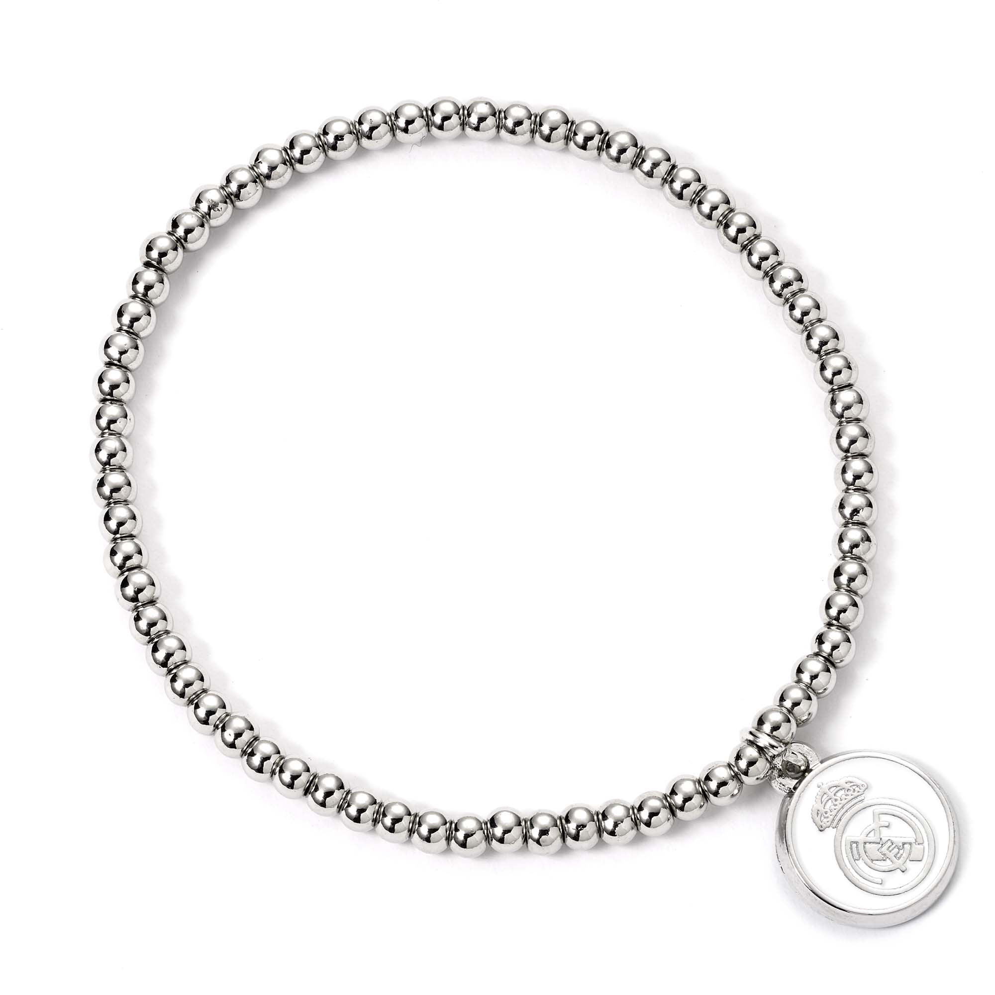 Real Madrid Silver Disc Ball Bead Bracelet