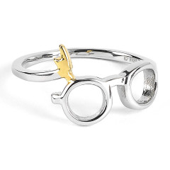 Harry Potter Sterling Silver Lightning Bolt With Glasses Ring - Size Extra Large XL RR0176-XL