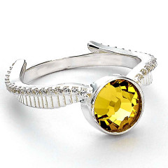 Harry Potter Sterling Silver Golden Snitch Ring With Crystals size Extra Large BHPSR004-XL