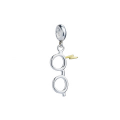 Official Harry Potter Sterling Silver Lightning Bolt & Glasses Slider Charm